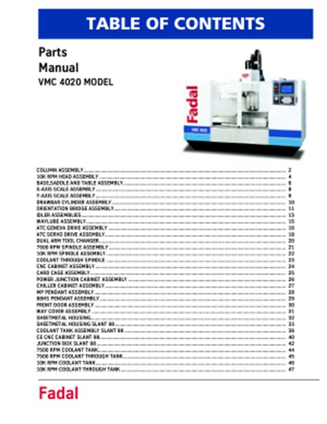 fadal cnc spare parts|fadal 4020 parts manual.